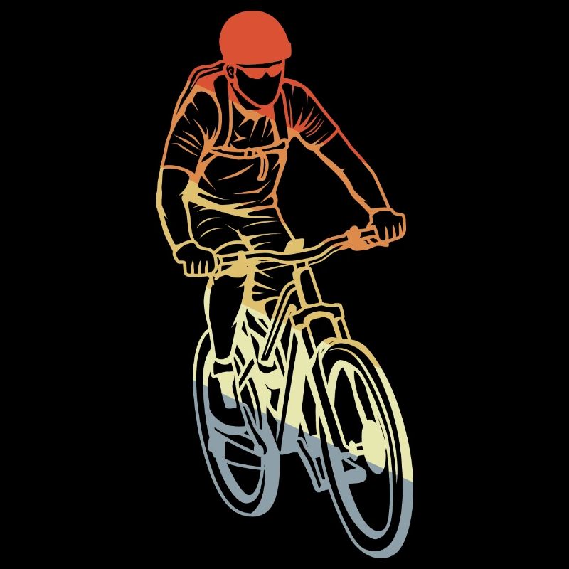 Vintage Mountainbiker Zeichnung