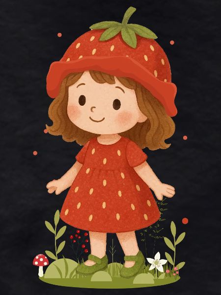 Süßes Erdbeer-Mädchen Illustration
