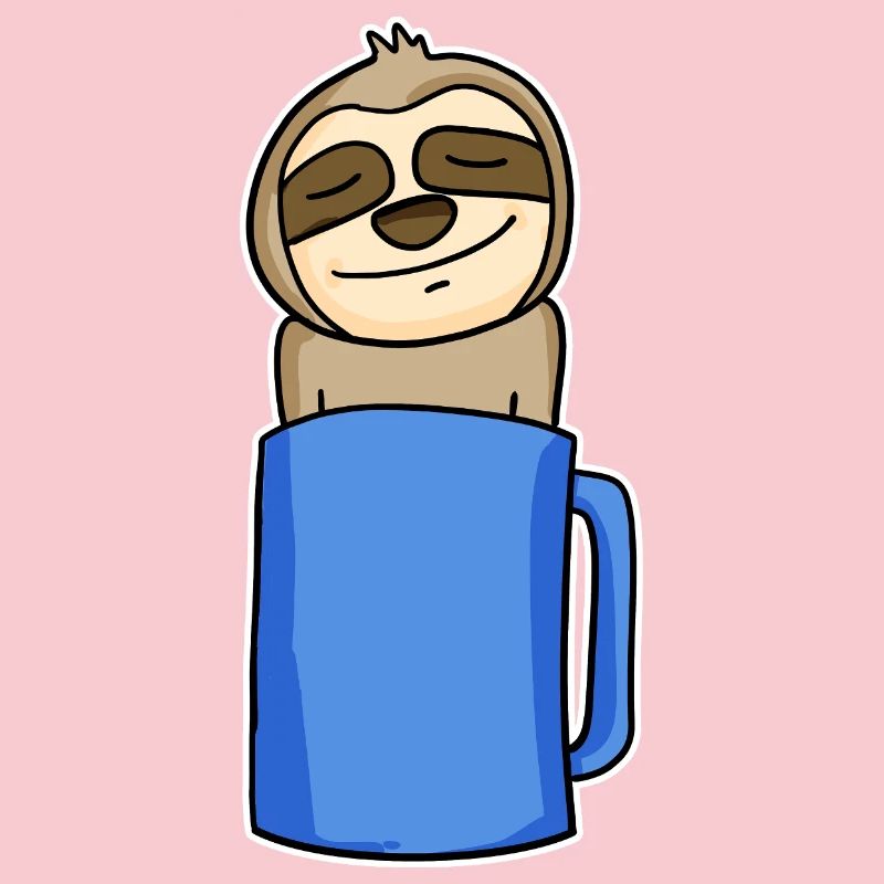 Faultier im Kaffeebecher