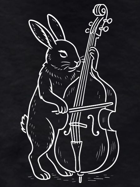 Rabbit plays double bass