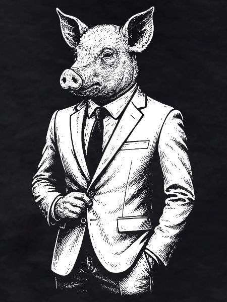 Dapper Pig in a Suit