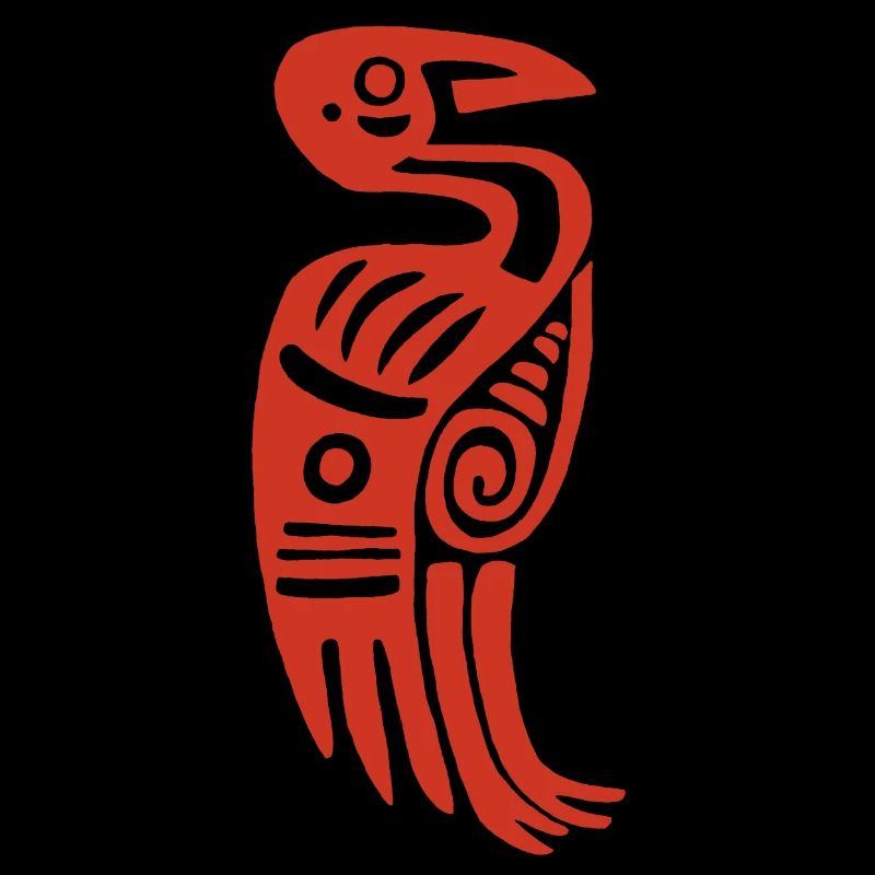 Oiseau tribal rouge