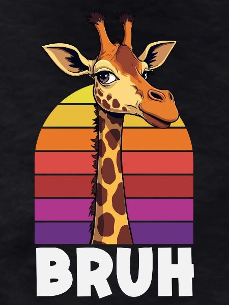 Bruh Giraffe Retro Sunset Meme