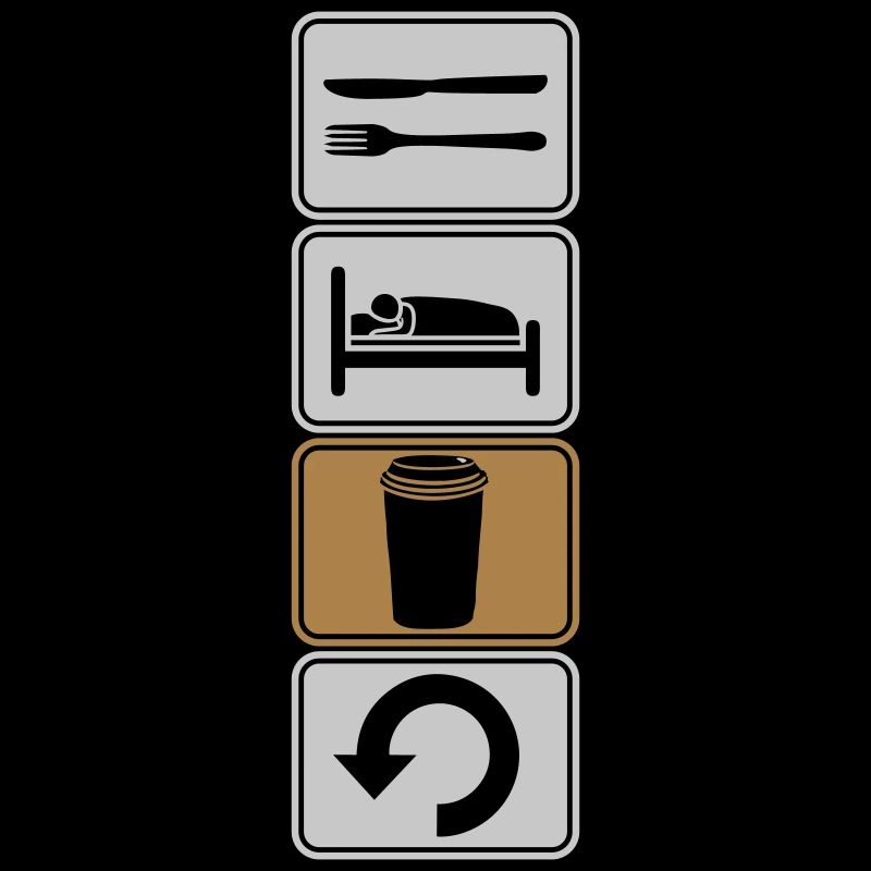café manger dormir répéter