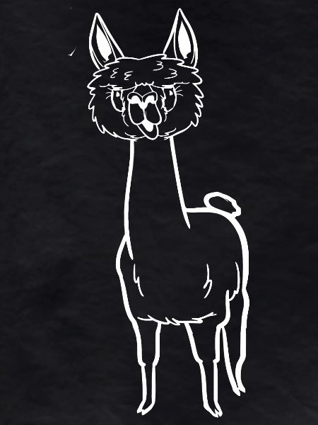 Funny cartoon alpaca