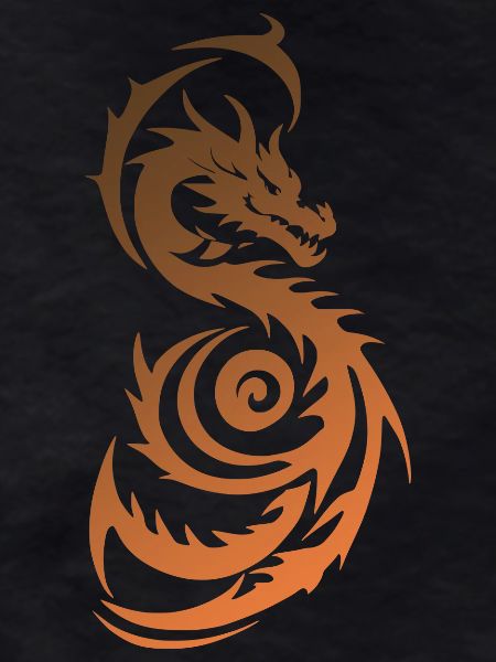 Orange Tribal Fantasy Dragon
