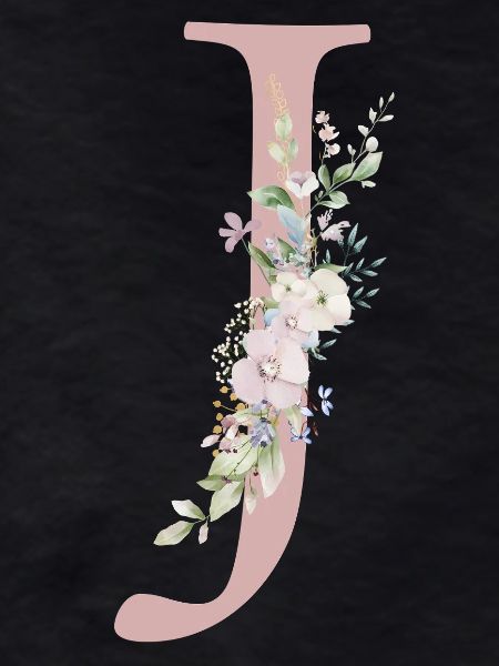 J Monogram, Floral, Personalizable