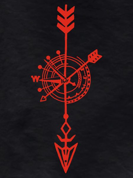 Sketch of a red compass