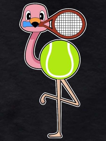 Flamingo tennis tennisball