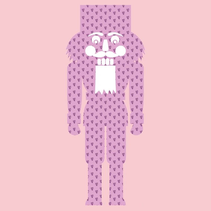 Nutcracker Christmas Pink Hearts Xmas Symbol