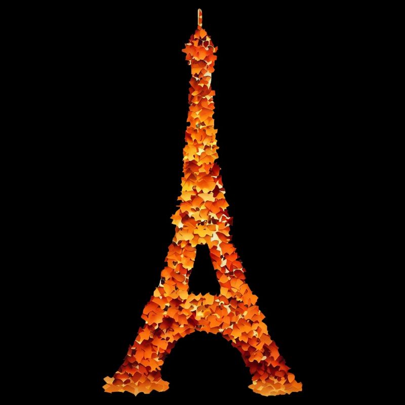 Herbst in Paris Eiffenturm bunte Blätter Laub