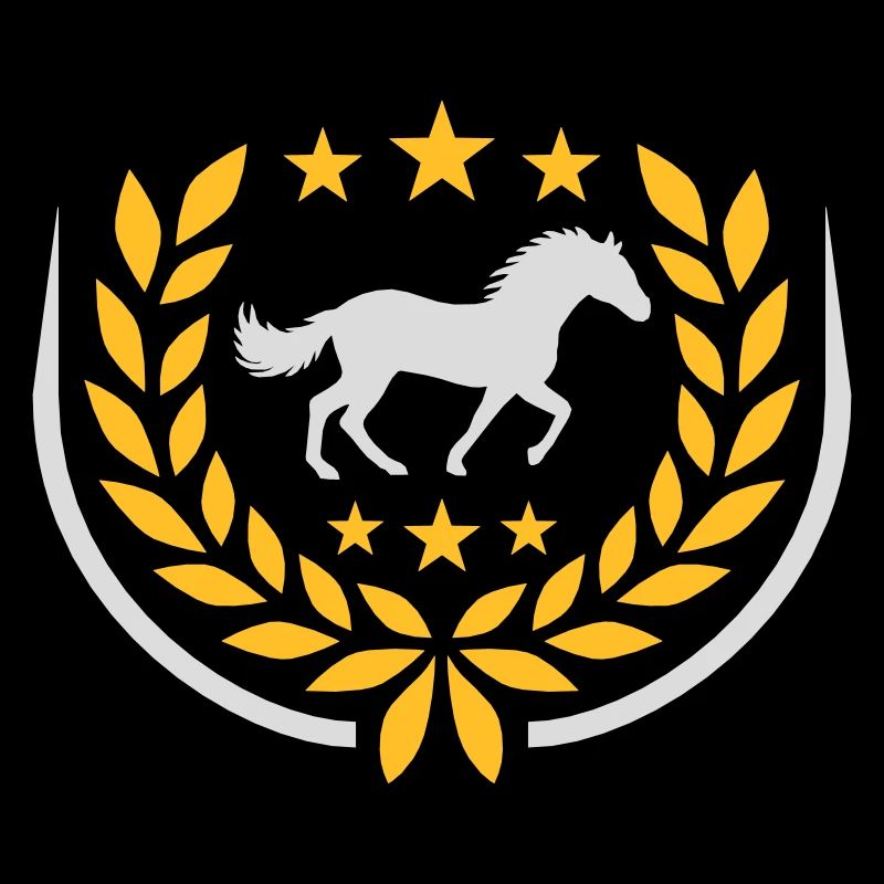 Lorbeerkranz Pferd Sterne Wappen