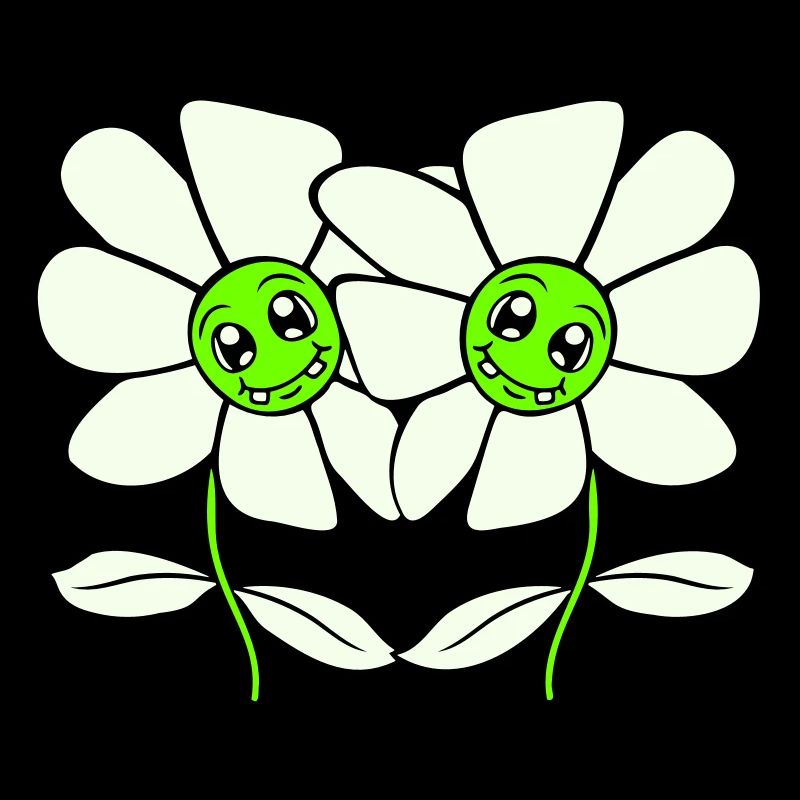 Zwei Hübsche Schöne Blümchen Blumen Blüten Freunde