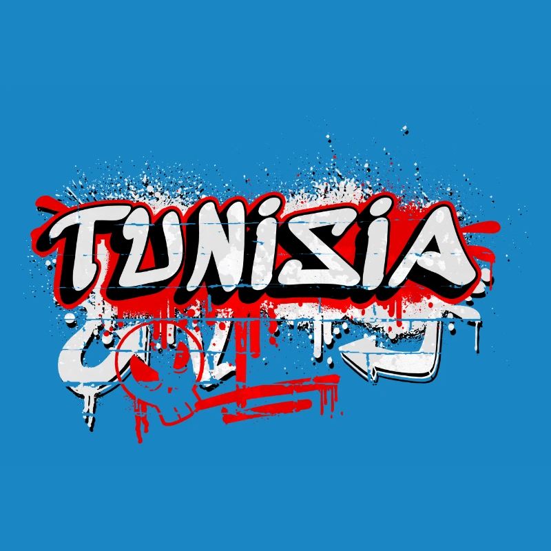 Design de drapeaux de la Tunisie graffiti