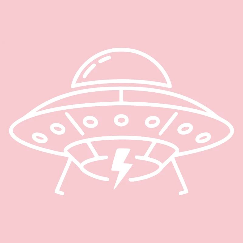 UFO Lightning Energy Power Outline Vector