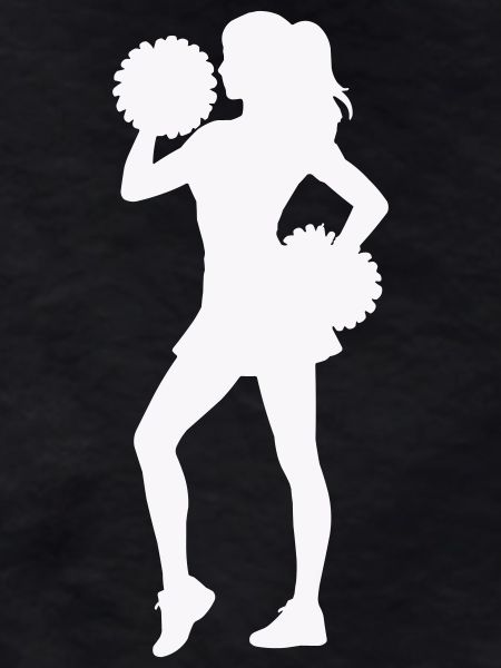 Cheerleader silhouette with pompoms