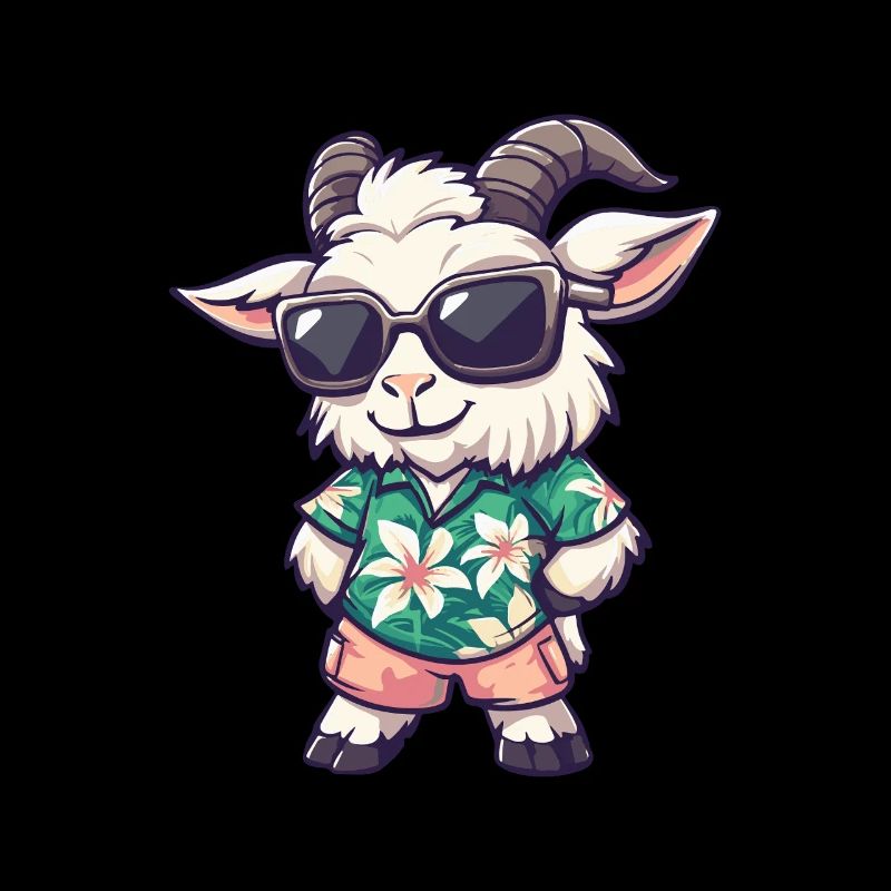 Bergziege Comic Cool Sommer