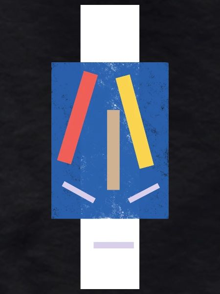 Abstract Paintbrush Grim Face
