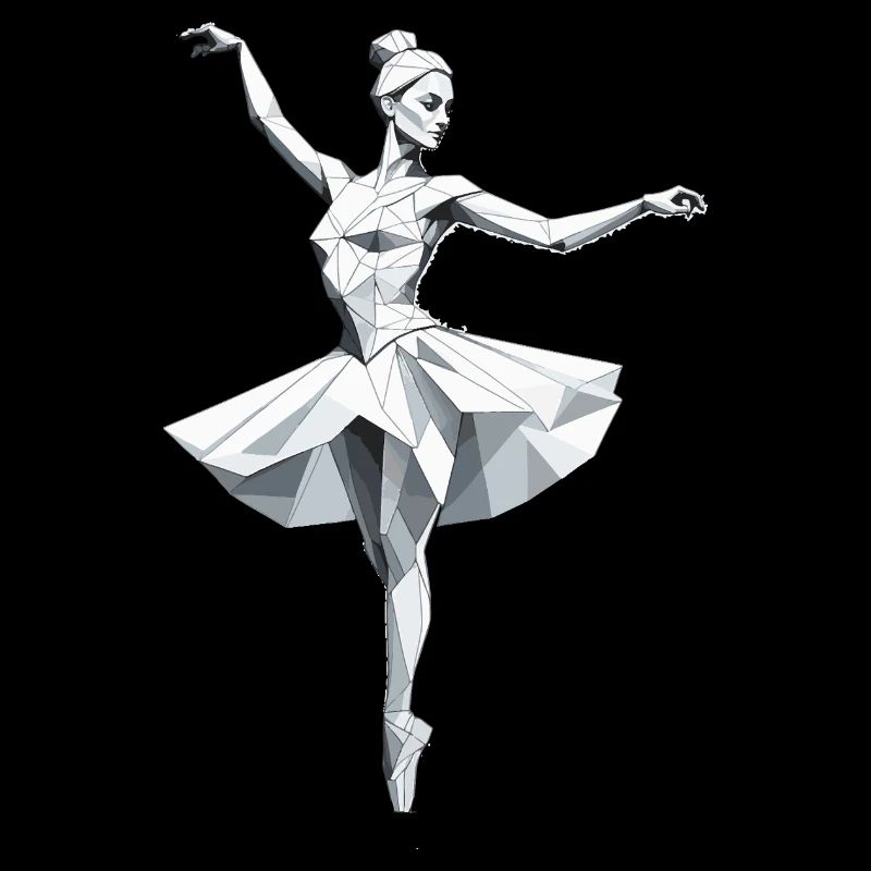 Low Poly Ballerina - Ballett Design