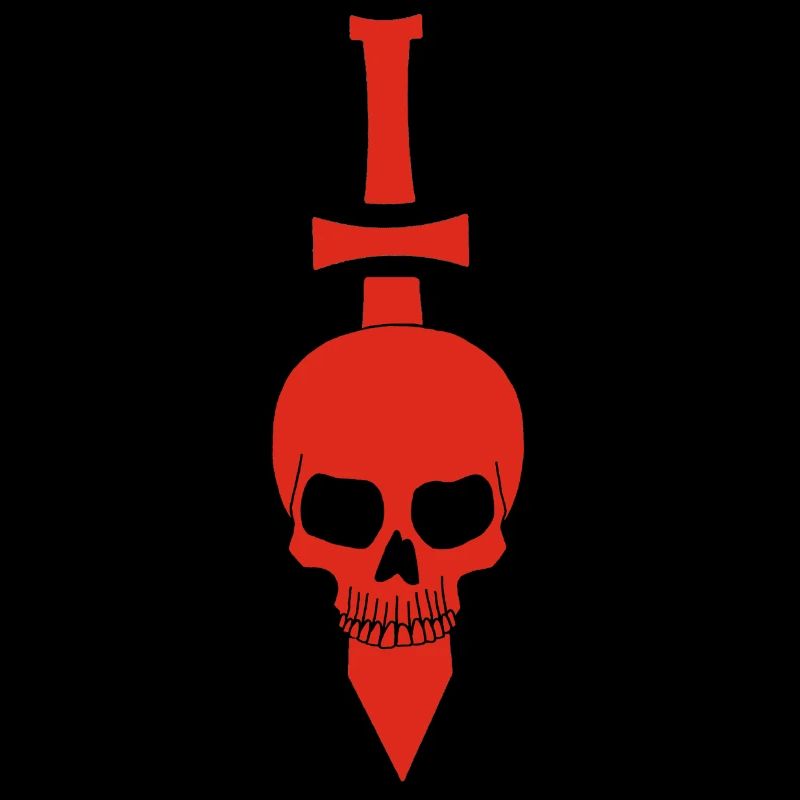 Crâne rouge et épée