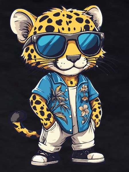 Leopard Comic Cool Sommer