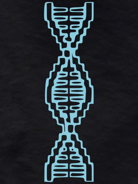 DNA Helix Pixel Art Blue