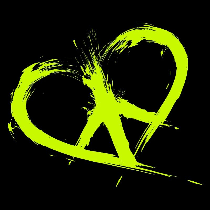 Peace Symbol Heart Hippy Peace Freedom