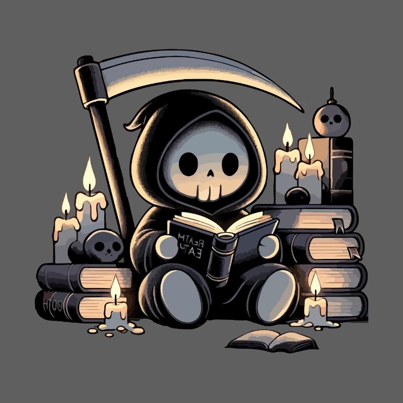 Grim Reaper Bookworm with Scythe