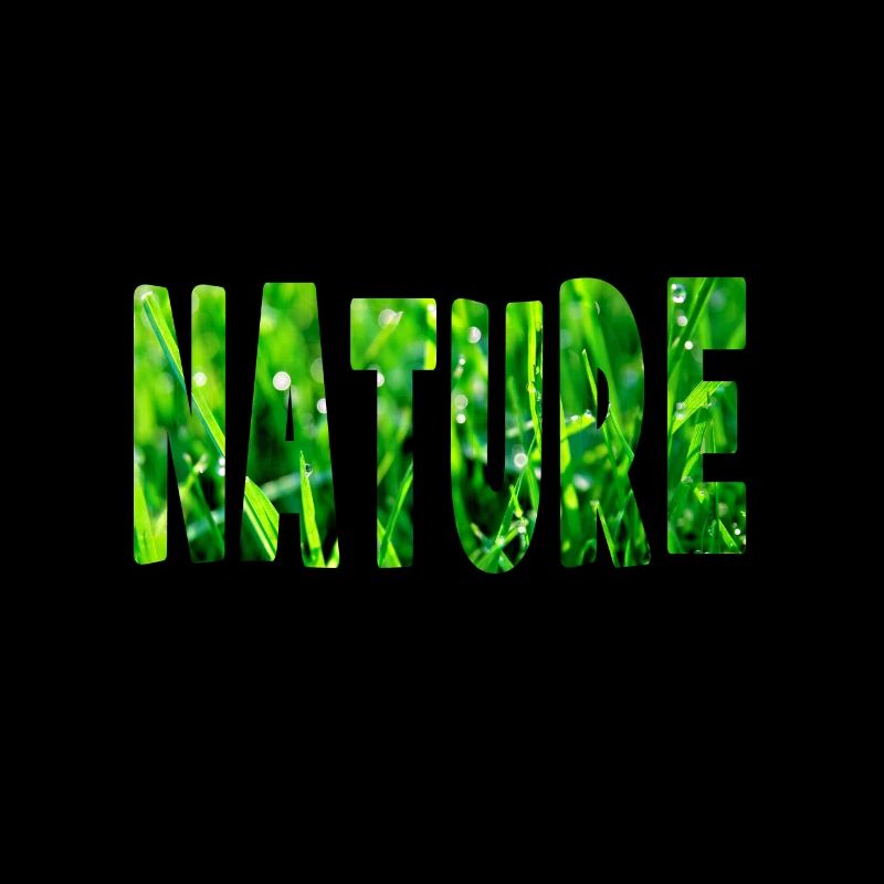Mot Nature avec texture d'herbe verte