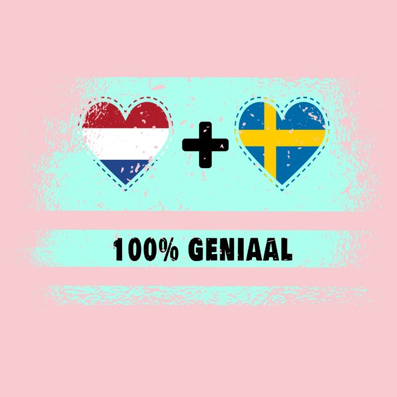 Drapeau 100% Genius de la Suède et des Pays-Bas