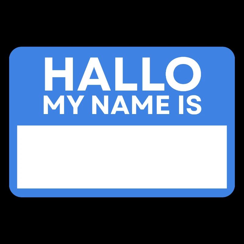 Bonjour Nom Bleu Badge
