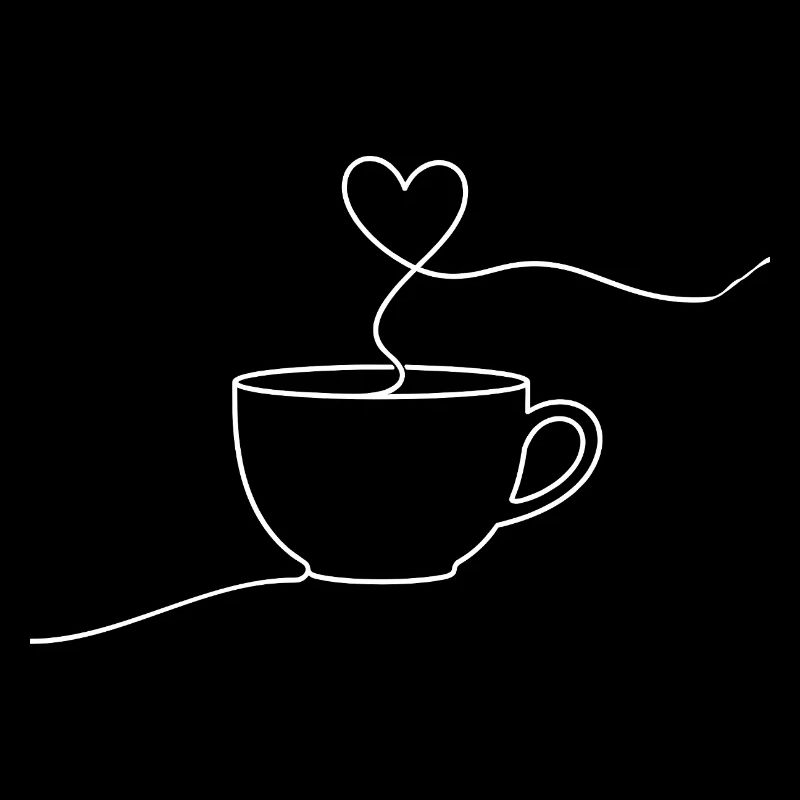 Kaffee Herz Minimalistisch Shirt