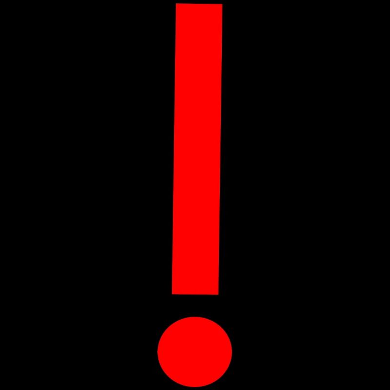 Point d'exclamation rouge, modèle, modèle