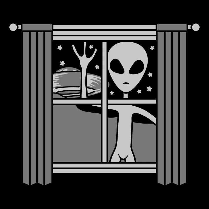 Window Ufo Alien at night