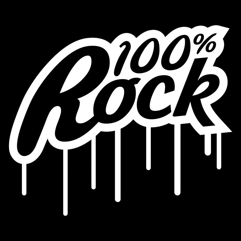 100% Percent Rock Music Stamp Graffiti Drops