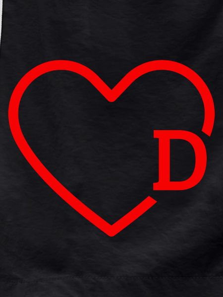 Letter D Red Heart
