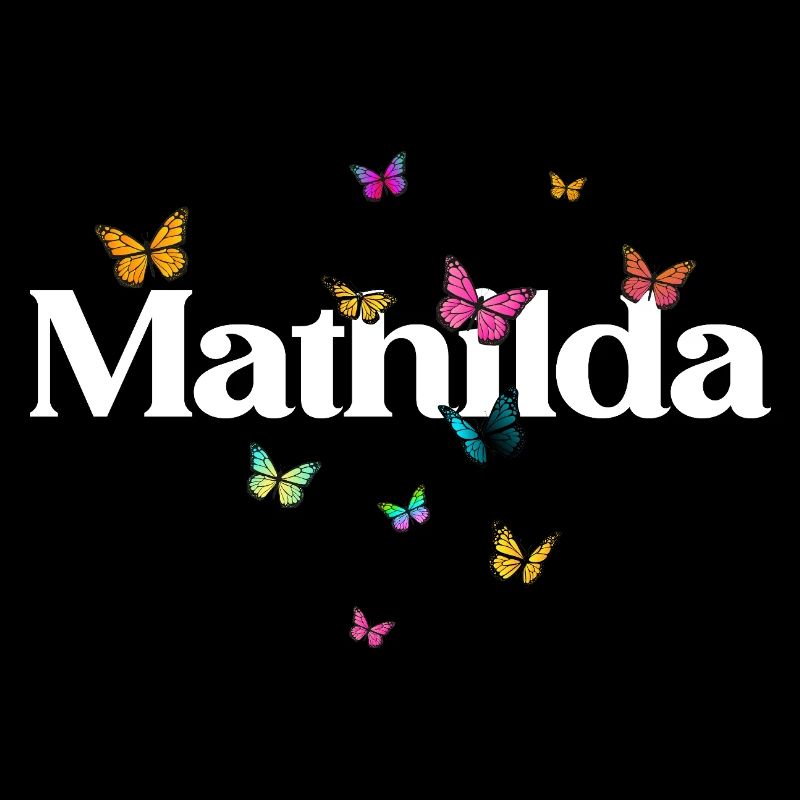 Schöner Mädchenname mit Schmetterlingen MATHILDA