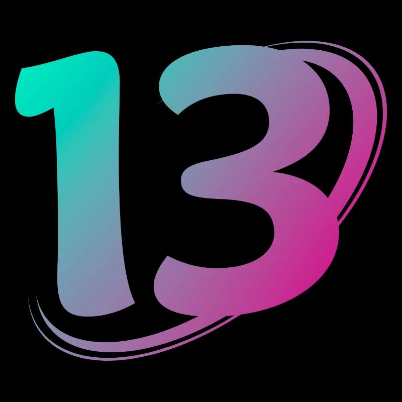 Numéro 13 multicolore