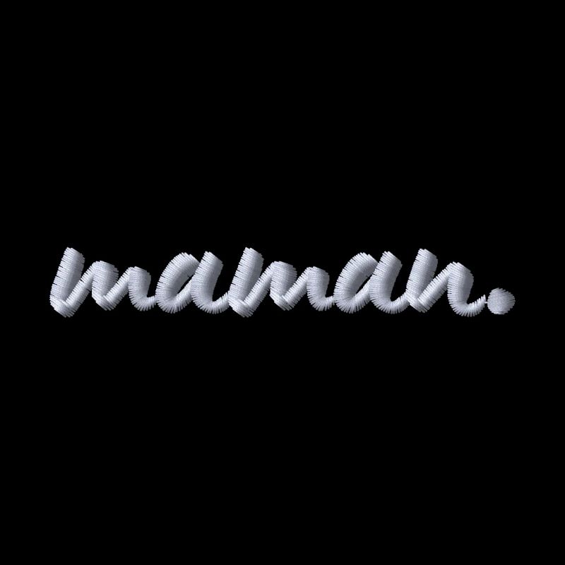 Lettrage Maman blanc brodé