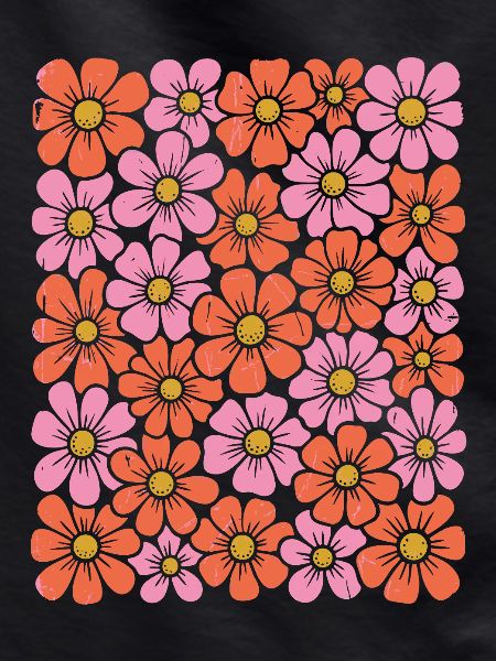 Pink-Orange Blüten Muster