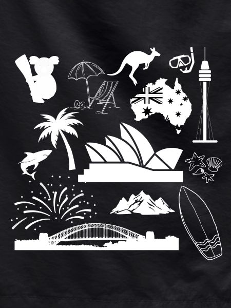 Sydney in symbols (white)