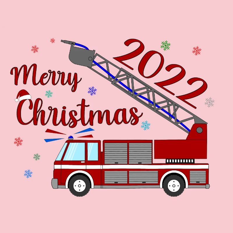 Fire engine Merry Christmas 2022