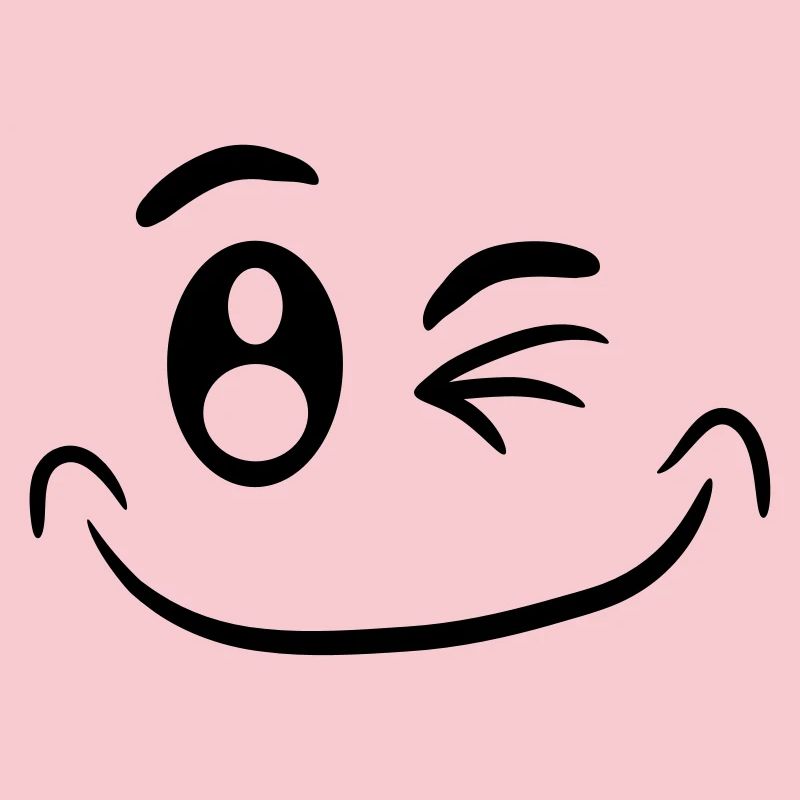 Comic face funny smiley winking