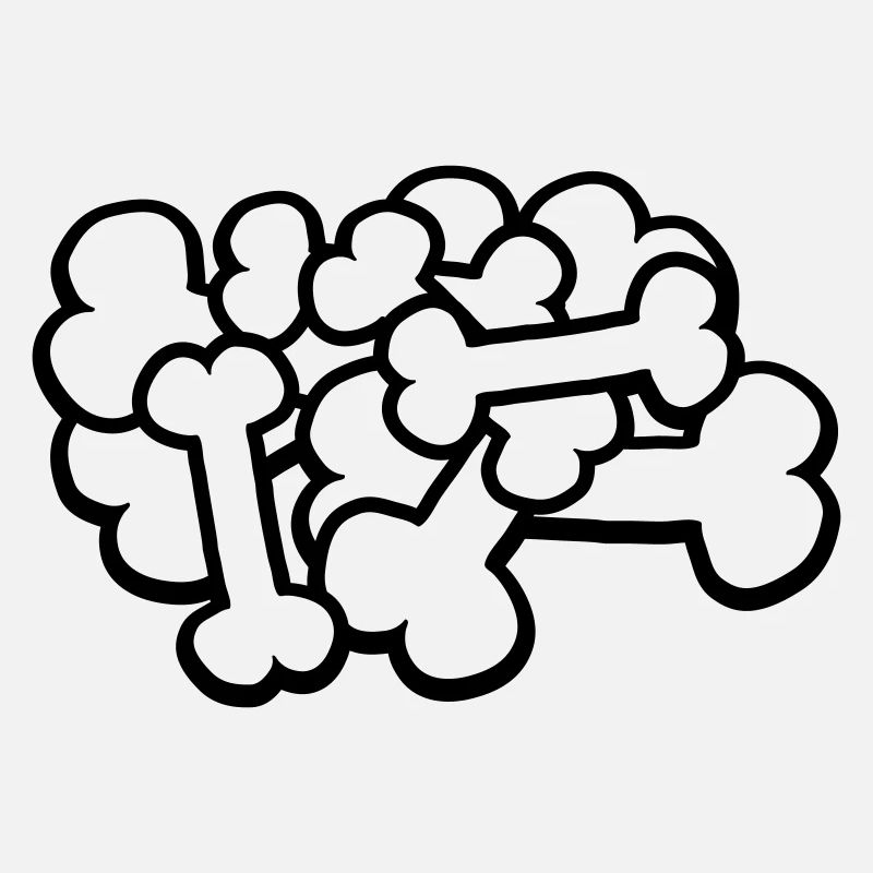 Cartoon large bone pile