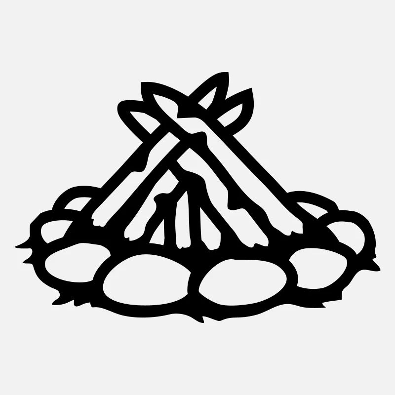Camping campfire without fire