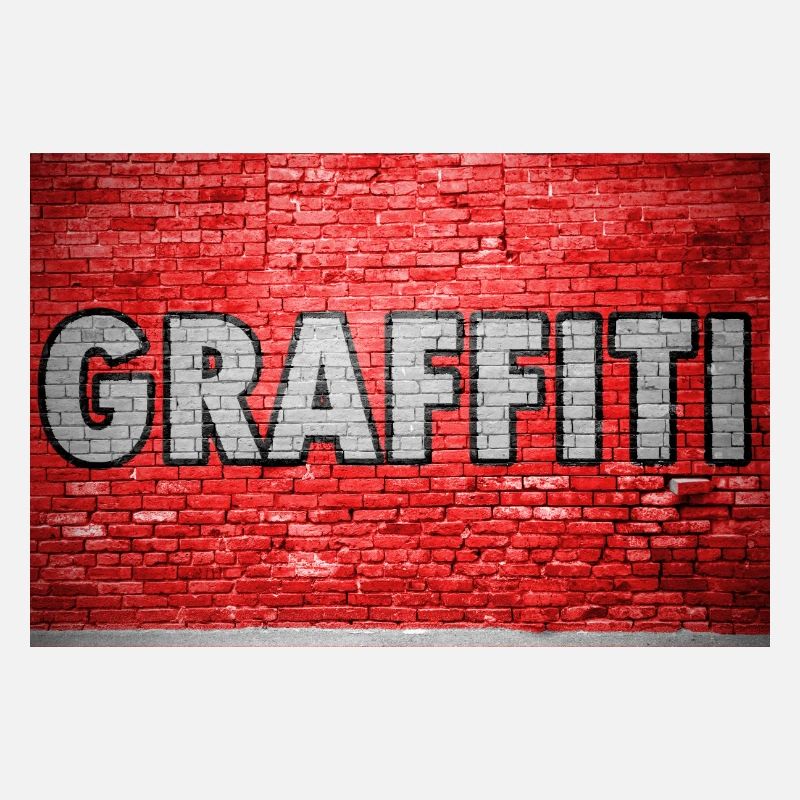 Graffiti brick wall