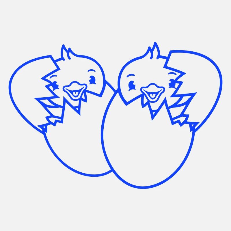 2 Birds Two Chicks Egg Hatch Born Eggshell