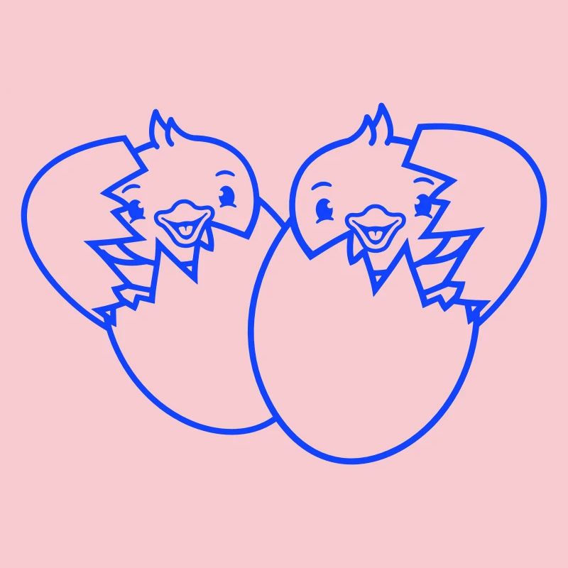 2 Birds Two Chicks Egg Hatch Born Eggshell