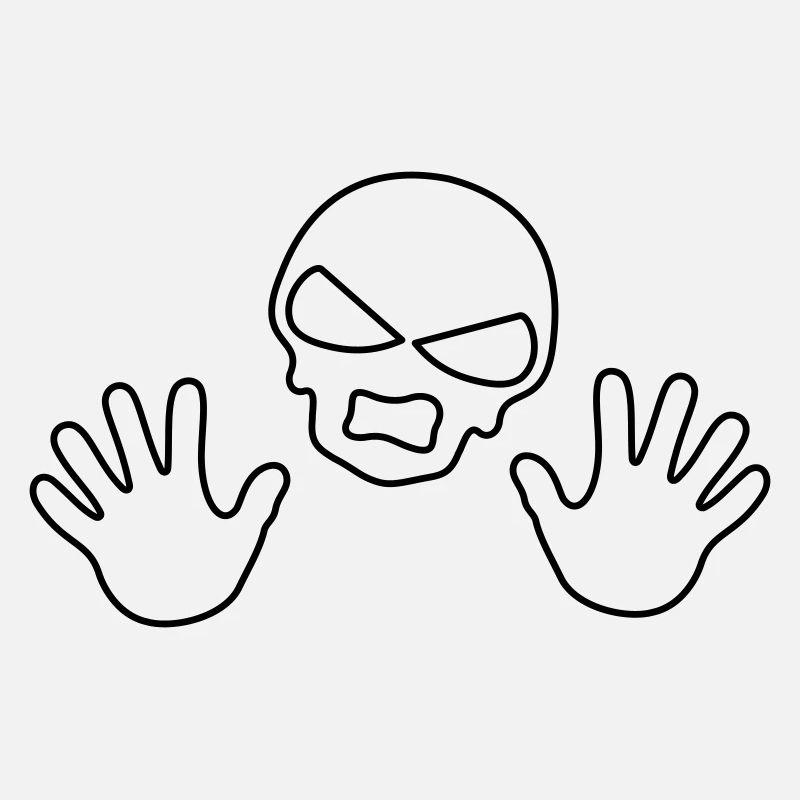 Back off Sneer Skull Outline