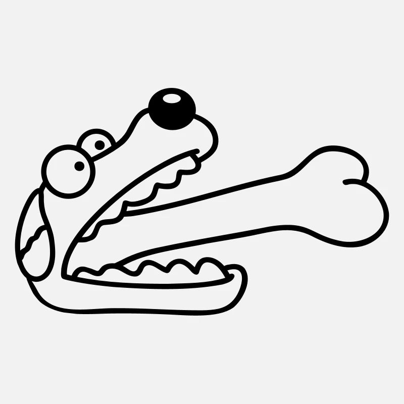 Dog Greedy Hungry Big Bone Swallowed